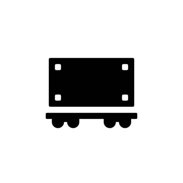 Икона Путешествий Открытом Поезде Твердом Стиле — стоковый вектор
