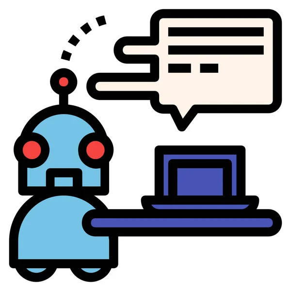 Business Chatbot Kundensymbol Stil Ausgefüllter Umrisse — Stockvektor