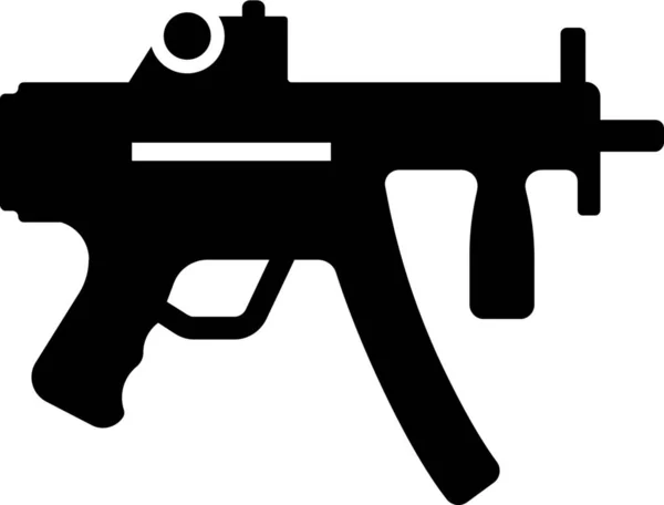 Pistola Militar Mp5 Icono Estilo Sólido — Vector de stock