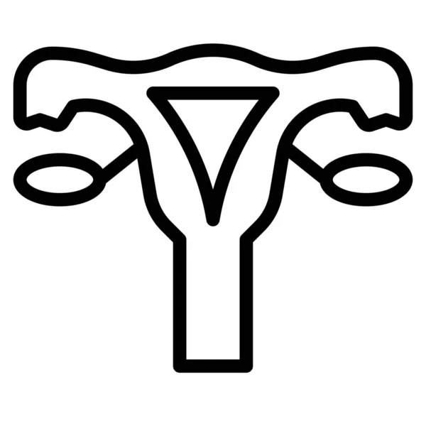 Icona Ovarica Mestruazione Femminile Stile Outline — Vettoriale Stock