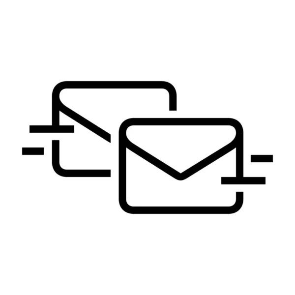 Troca Mails Ícone Escritório Estilo Esboço — Vetor de Stock