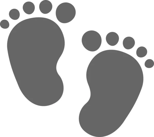 Babe Baby Footprint Icon Solid Style — Stock Vector