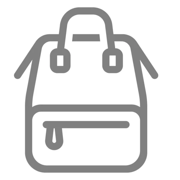 Mochila Bolso Hombro Icono Estilo Esquema — Vector de stock