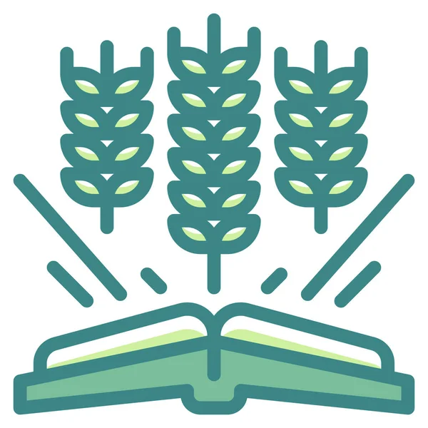 Agricultura Libro Educación Icono Educación Escuela Categoría Aprendizaje — Vector de stock