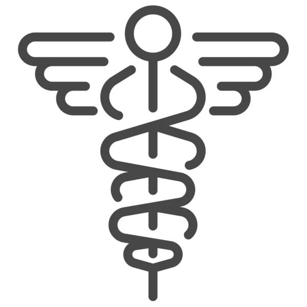 Aesculapius Caduceus Drug Icon Outline Style — 스톡 벡터