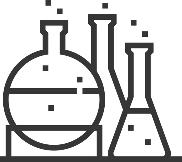 Kimya Deneyleri Laboratuvar Simgesi Ana Hatları Biçiminde — Stok Vektör