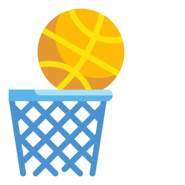 Bal Basketbal Wedstrijd Pictogram Platte Stijl — Stockvector