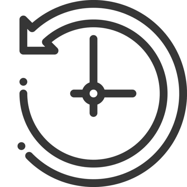 Horloge Compte Heure Icône Dans Style Outline — Image vectorielle