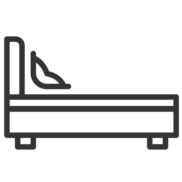 Bed Bedroom Bedtime Icon Outline Style — Stock Vector
