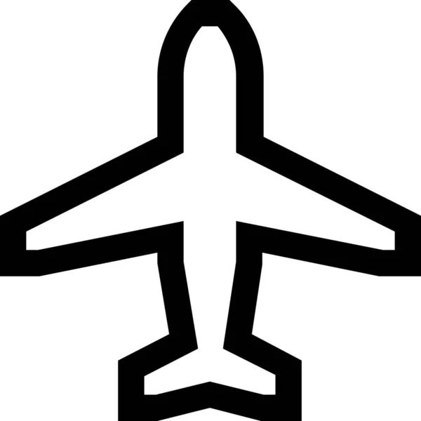 Aeroplano Aeropuerto Volar Icono Estilo Esquema — Archivo Imágenes Vectoriales