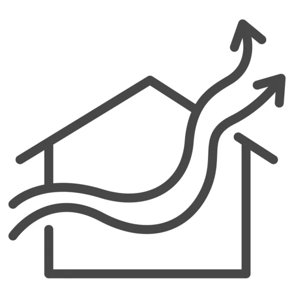 Іконка Вентиляції Потоку Повітря Стилі Контур — стоковий вектор