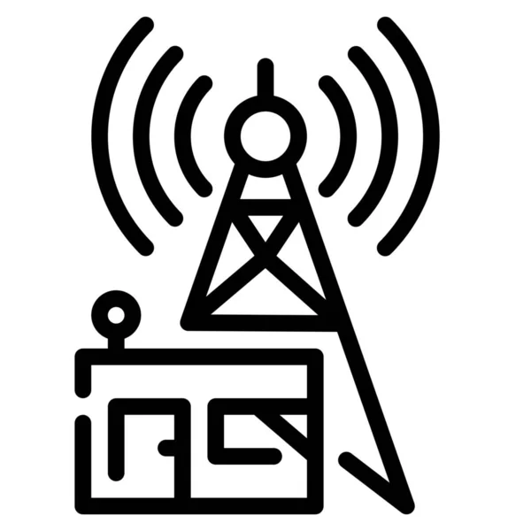 Antennenkommunikation Internet Ikone Outline Stil — Stockvektor