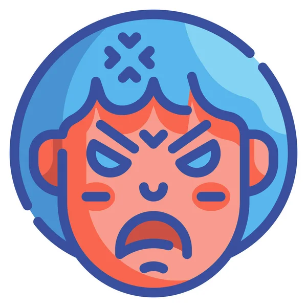 Rozzlobená Ikona Emoji — Stockový vektor