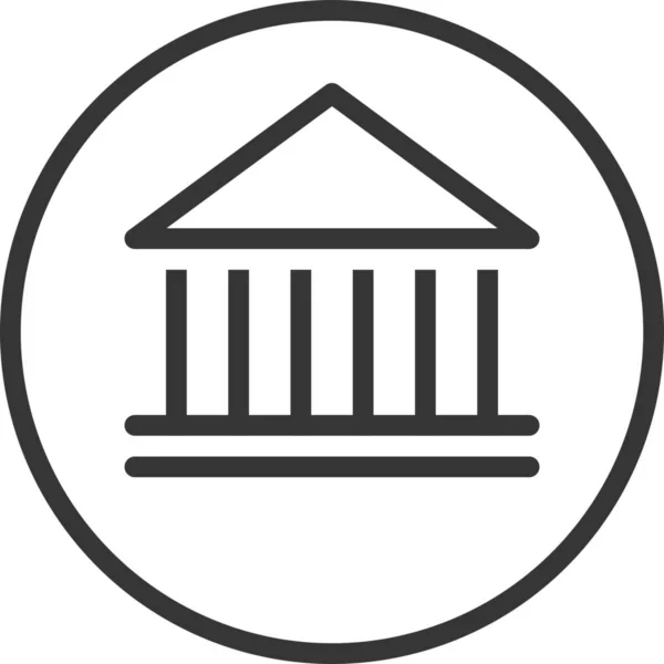 Icono Efectivo Del Edificio Del Banco Estilo Esquema — Archivo Imágenes Vectoriales