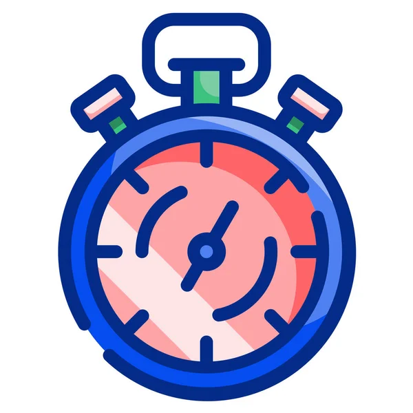 Clock Date Stop Icon Filled Outline Style — Stock Vector