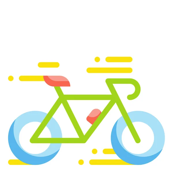 Fahrrad Fahrrad Radfahren Ikone Flachen Stil — Stockvektor