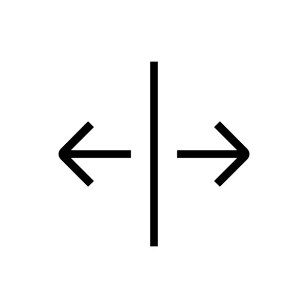 Flèche Échelle Horizontale Icône Dans Style Outline — Image vectorielle