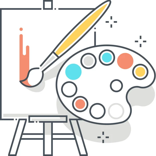 Arte Cepillo Icono Creatividad Educación Escuela Categoría Aprendizaje — Vector de stock