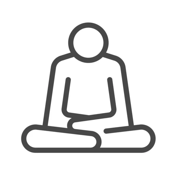 Icône Siège Repos Méditation Dans Style Contour — Image vectorielle