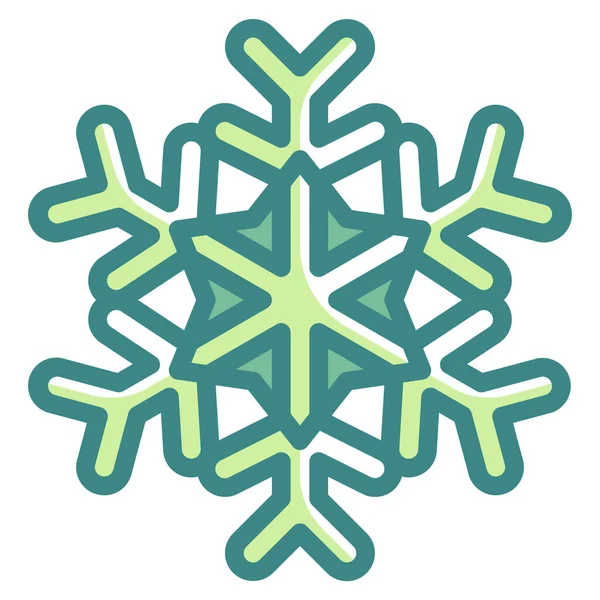 Copos Nieve Decoración Temporada Icono — Vector de stock