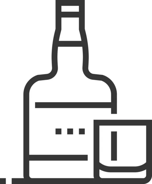 Alcool Bar Boisson Icône Dans Style Contour — Image vectorielle