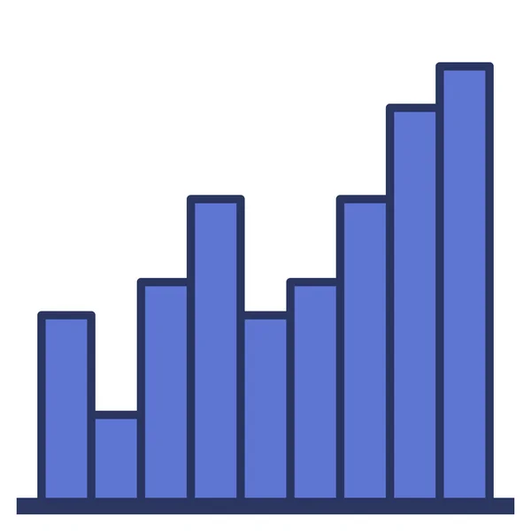 Icône Histogramme Données Barre Dans Style Plat — Image vectorielle