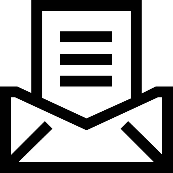 Icône Papier Bureau Email Dans Style Outline — Image vectorielle