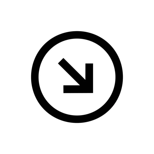 Unterer Kreis Rechtes Symbol Umrissstil — Stockvektor