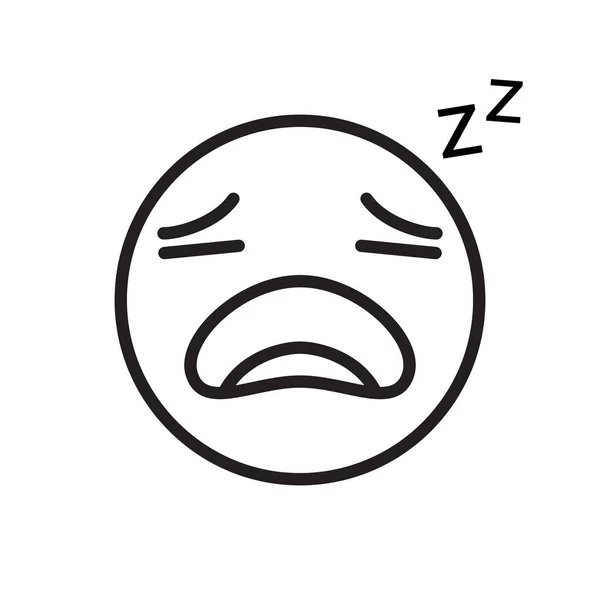 Emoticon Sleepy Gape Icon Outline Style — Stock Vector