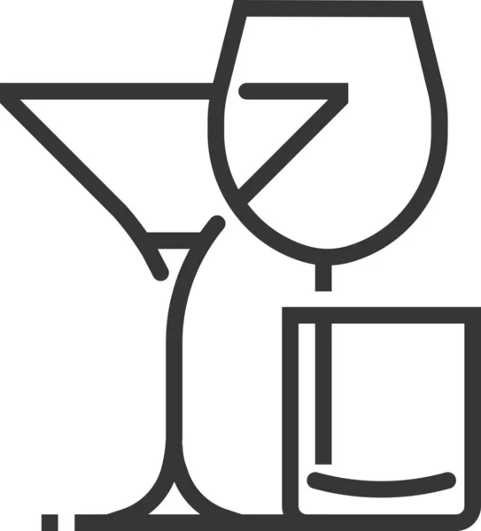 Barra Alcohol Icono Bebida Estilo Del Esquema — Vector de stock