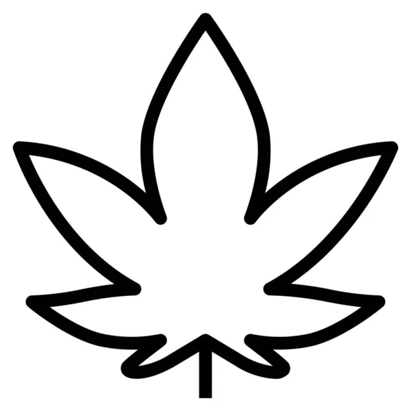 Cannabis Hampa Indica Ikon Konturstil — Stock vektor