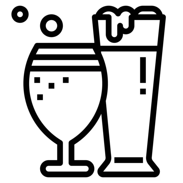 Ikona Napoju Piwnego Stylu Zarysu — Wektor stockowy