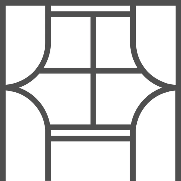 Иконка Рамы Оформления Штор Стиле Абрис — стоковый вектор