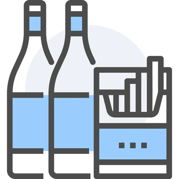 Alcohol Sigaretten Drinken Icoon — Stockvector