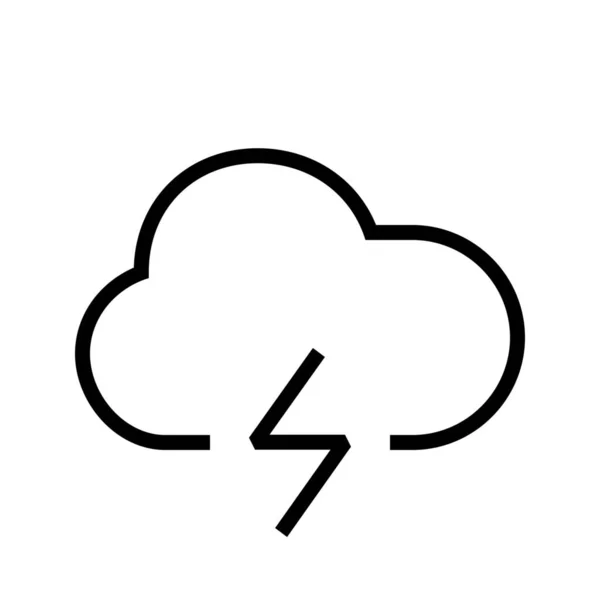 Nube Relámpago Tormenta Icono Estilo Esquema — Vector de stock