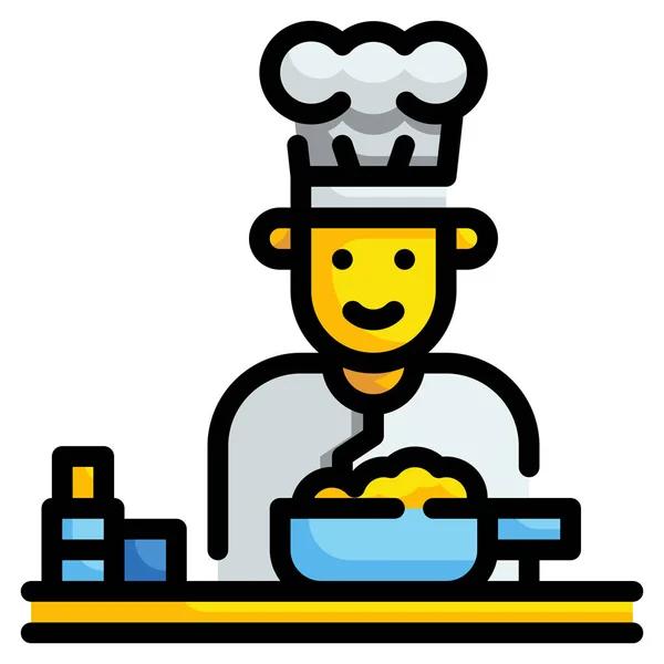 Chef Cooker Cooking Icon — Stock Vector