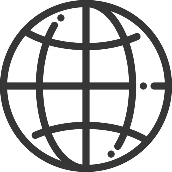 Business Earth Εικονίδιο Κόσμο Στυλ Περίγραμμα — Διανυσματικό Αρχείο