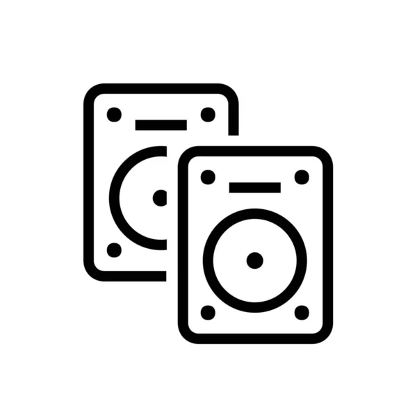 Daten Getriebe Festplatten Symbol Outline Stil — Stockvektor