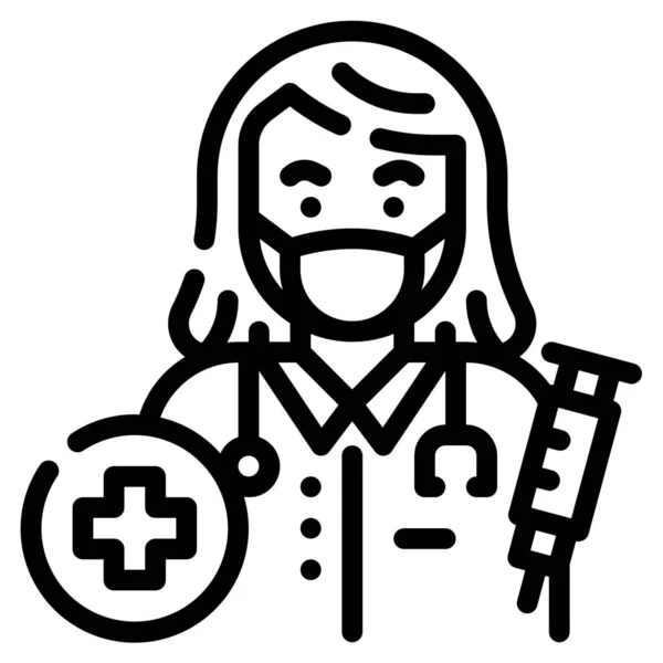 Mujer Médico Icono Médico — Archivo Imágenes Vectoriales