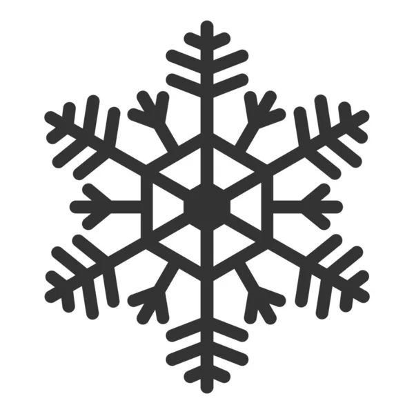 Schneeflocke Winter Ikone Soliden Stil — Stockvektor