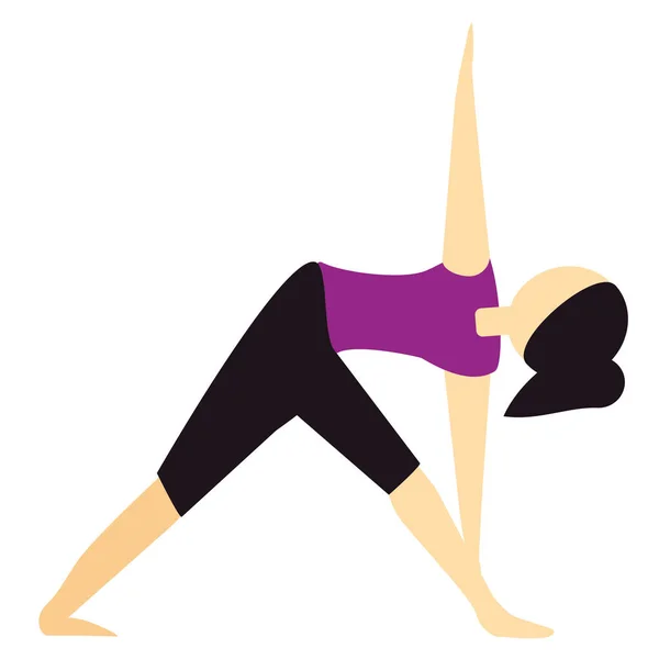 Meditatie Pose Driehoek Pictogram Platte Stijl — Stockvector