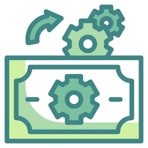 Business Cogwheel Exchange Icoon Gevulde Omtrek Stijl — Stockvector