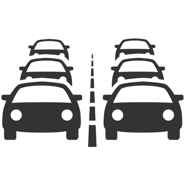 Cars Heavy Traffic Traffic Icon Solid Style — Stock Vector