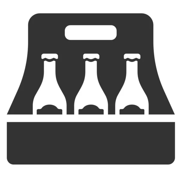 Значок Алкогольного Пива Суцільному Стилі — стоковий вектор