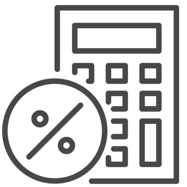 Calcolare Icona Della Finanza Calcolatrice Stile Outline — Vettoriale Stock