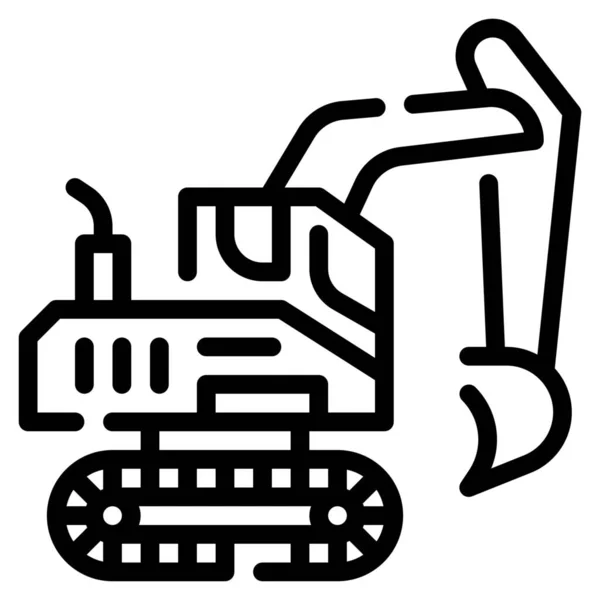 Иконка Экскаватора Категории Инструменты Строительство — стоковый вектор