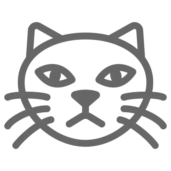 Animal Cat Face Icon Outline Style — Stock Vector
