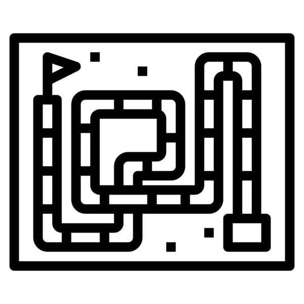 Bräda Spel Labyrint Ikon Översikt Stil — Stock vektor