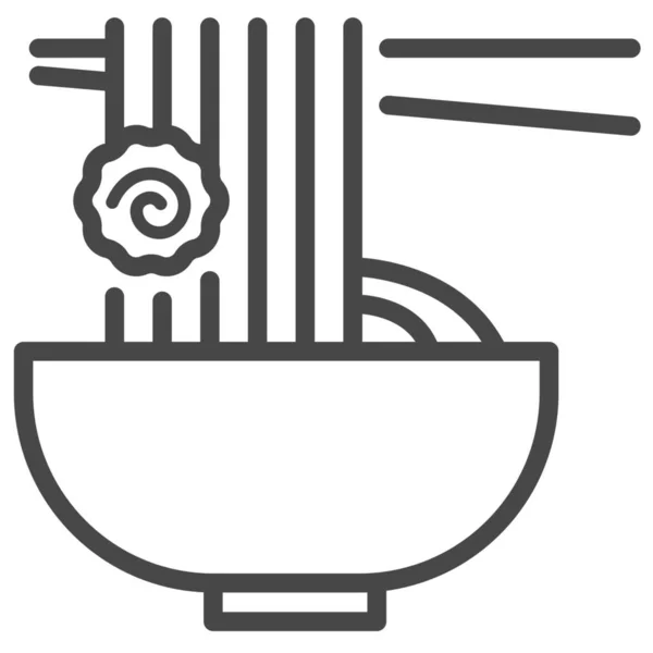 Иконка Азиатской Кухни Стиле Наброска — стоковый вектор