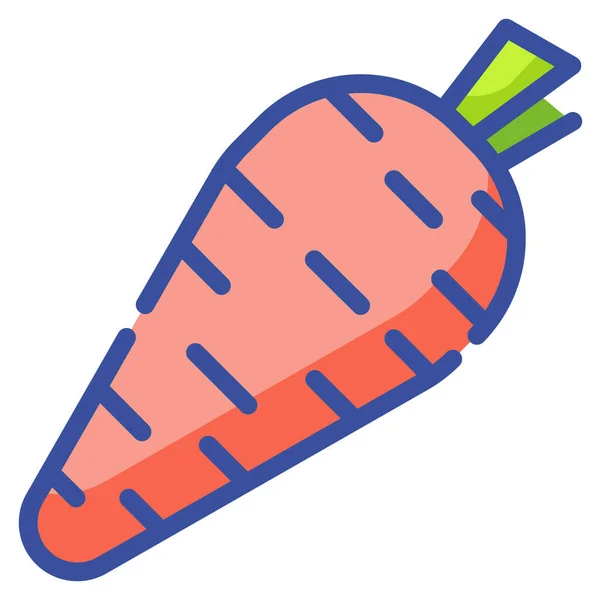 Органическая Икона Морковной Пищи Стиле Заполненный Контур — стоковый вектор
